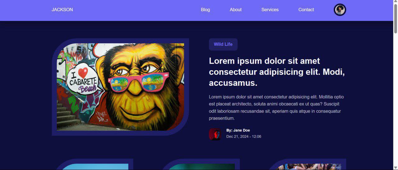 WildLife Blog Website Screenshot